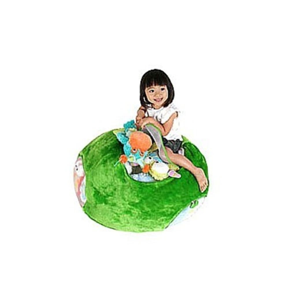 Boon Animal Bag Stuffed Animal Storage Bean Bag Chair Lime Green Plush Window